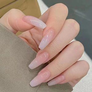 Gradient Color 24 Pieces Long Ballet Nail Fake Nail